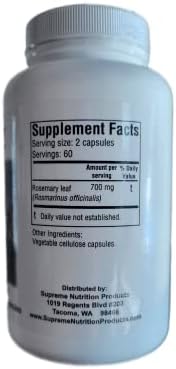 Supreme Nutrition Rosemary Supreme, 120 Pure Rosemary Vegetarian Capsules