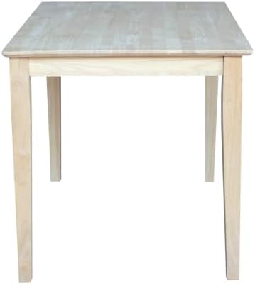 International Concepts Table Top Solid with Wood Bar Height Shaker Legs, 30 by 48-Inch, Unfinished