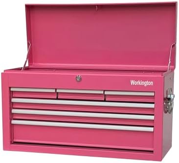 Workington Portable Metal Tool Chest with 6 Drawers, 24" 6-Drawer Tool Chest Cabinet with Ball Bearing Drawer Slides