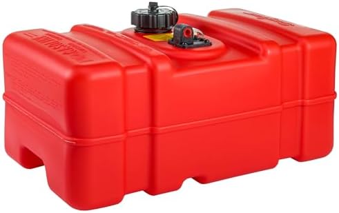 Scepter 6 Gallon Portable Marine Gas Can, Boat Fuel Tank with Top Handle | Underseat Design, 2-Way Vented Cap, Built-In Fuel Gauge and Pick-Up, EPA & CARB Compliant, 19.3"L x 12.2"W x 10.2"H (10511)