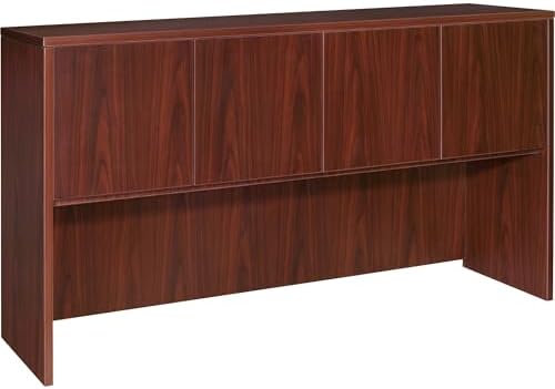 Lorell Hutch with Doors, 66 by 15 by 36-Inch, Mahogany