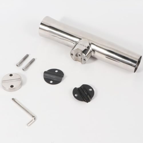 2PCS Stainless Tournament Style Clamp on Fishing Rod Holder for Rails, Rail Mount Rod Holder
