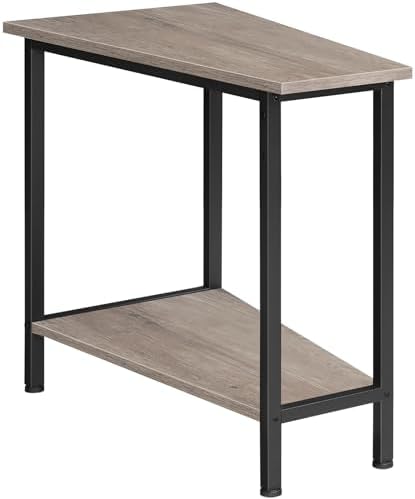 HOOBRO Wedge End Table, Recliner Wedge Side Table with Storage, Industrial Triangle Accent Table for Small Space, Corner, Living Room, Apartment
