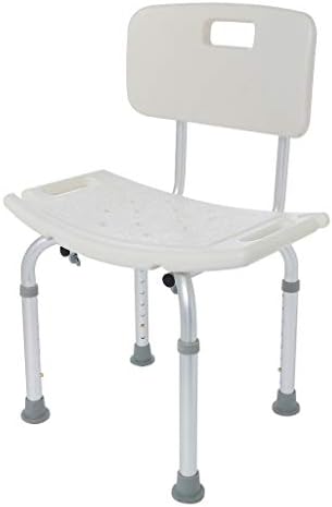 Shower Stool, Adjustable Shower Chair,Portable Bath Seat, White Bathtub Lift Chair, Height is Adjustable of 14 to 21 (Silver)