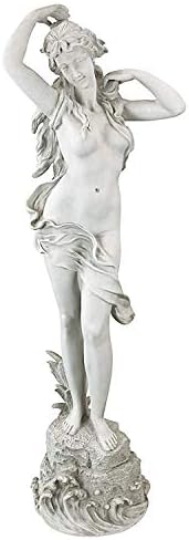 Design Toscano Spring Awakening Classic Woman Garden Statue, 14 inches wide, 40 inches tall, Cast Stone Resin, Antique Stone Finish