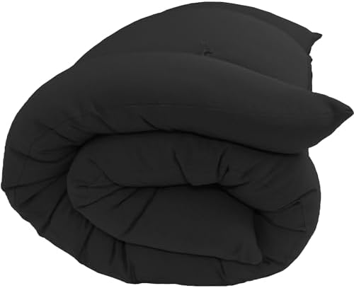 D&D Futon Furniture Full Size Black Traditional Japanese Floor Futon Mattresses 80 x 54 x 3, Foldable Cotton Cushion Mats, Yoga, Meditation