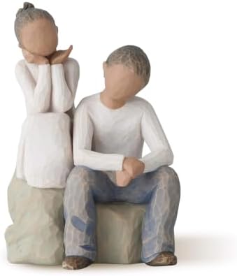 Willow Tree We are Three, Sculpted Hand-Painted Figure, Darker Skin | Cast from a Susan Lordi Original Carving, Celebrates Close Bonds, Meaningful Relationships, Thoughtful Keepsake Gift Idea