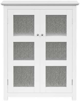 Teamson Home Florence 26 in. x 32 in. 2-Door Freestanding Wooden Floor Cabinet with Adjustable Shelves for Storage Solutions in Bathrooms, Kitchens, Laundry Rooms, Home Offices, White | Freestanding Wooden, Adjustable Shelves, For Bathrooms, Kitchens, La…