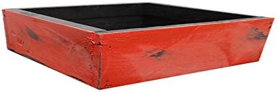 IGC Red - Large 24" Wedding Bridal Party Wood/Wooden Centerpiece Planter Vase Flower Floral Container - Distressed Vintage Rustic Reclaimed