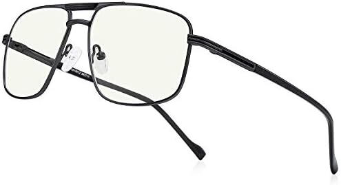Reading Glasses for Men Square Double Bridge Blue Light Blocking Computer Readers