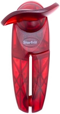 Starfrit Little Beaver Can Opener, Safe, Holds Lid and Leaves No Sharp Edges on Lid, Comfort Grip, 3-Year Warranty, White