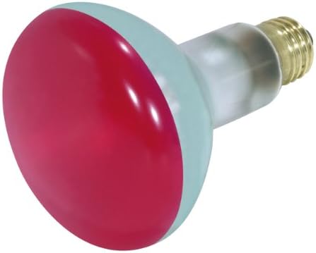 Satco S4424 100 Watt BR38 Incandescent 120 Volt Medium Base Light Bulb, Red