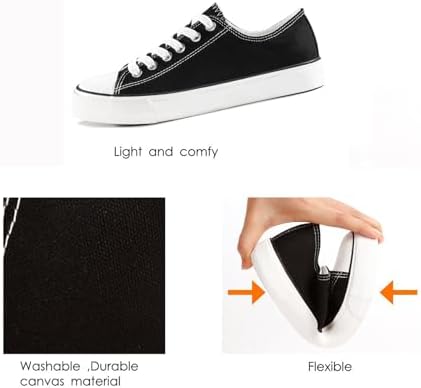 ZGR Women's Canvas Low Top Sneaker Lace-up Classic Casual Shoes for Women