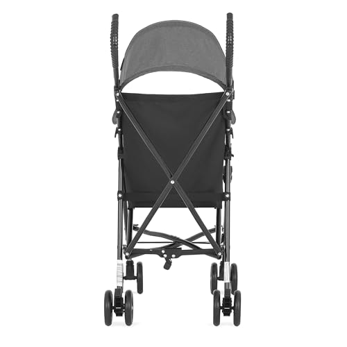 Dream On Me Aero Travel Umbrella Stroller, 1-Hand Fold, Lightweight, Black | 3 Point Safety Harness, Dual Brakes, Adjustable Removable Canopy, Sturdy Steel Frame, Compact, For Toddlers 6-36 months