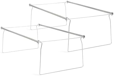 Smead Steel Hanging File Folder Frames, 2 Count, Gray, Adjustable Depth 23" to 27", Legal Size (64873)