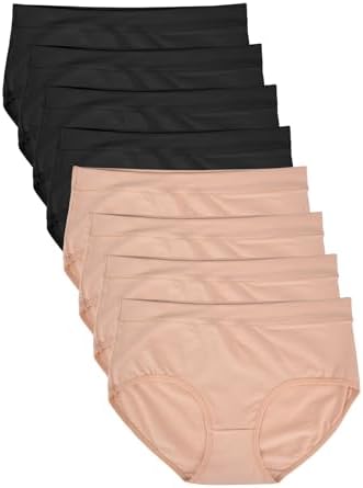 Buankoxy Women's Mid-Rise Stretch Cotton Panties, Assorted Colors