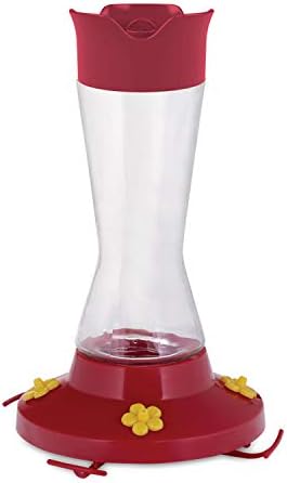 Perky-Pet 210PB Pinch-Waist Glass Hummingbird Feeder with Perches, Built-in Ant Moat and Bee Guards - Outdoor Garden Decor, Unique Gifts