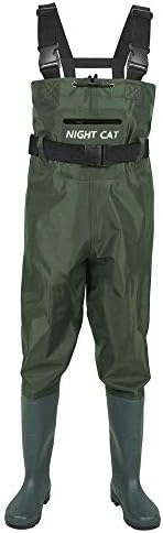 Night Cat Fishing Waders for Men Women Waterproof Hunting Chest Wader with Bootfoot Belt Breathable Lightweight Size 6 to 14