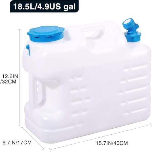 5 Gallon Water Container with Spigot, Portable Camping Water Jug