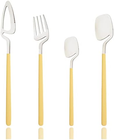 JASHII Hangable Silverware Set, Matte Rainbow Flatware Cutlery Set Service for 2