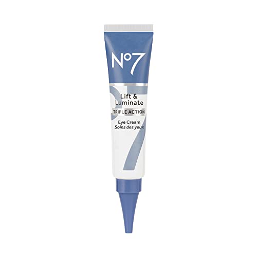 No7 Lift & Luminate Triple Action Under Eye Cream, 0.5 Oz | Treatment for Reducing Puffiness, Bags & Appearance of Wrinkles