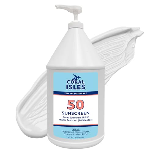 Coral Isles SPF 50 Sunscreen Pump Reef Compliant Broad Spectrum 128 Fl Oz