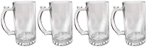 Peter Lit - Beer Mugs for Freezer – Freezable Glass Beer Mugs Stein, 16 Oz Beer Mug, Set of 4