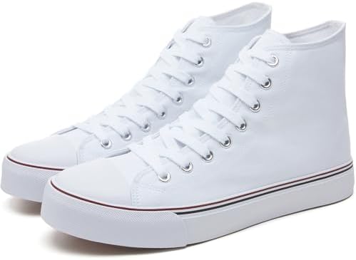 yageyan Men’s High Top Canvas Sneakers Fashion Lace up Walking Shoes Casual Classic