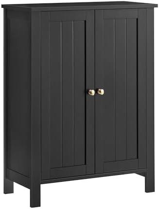 VASAGLE Floor Storage Cabinet, Freestanding Storage Unit with 3 Drawers, 1 Adjustable Shelf, for Bathroom Living Room Dining Kitchen, 11.8 x 23.6 x 31.5 Inches, Cloud White UBBC049WH01S