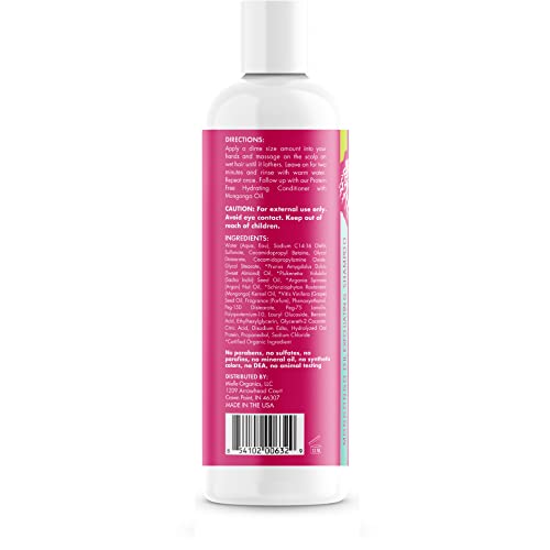 Mielle Organics Mongongo Oil Exfoliating Hair Shampoo - Sulfate-Free Shampoo & Scalp Exfoliator to Remove Dirt