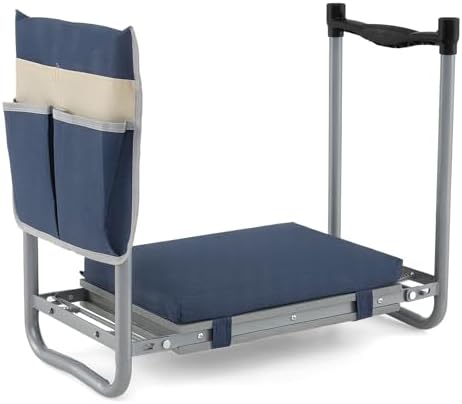Goplus Garden Kneeler and Seat, Foldable Garden Bench for Kneeling & Sitting, Widened 8" EVA Soft Foam Pad