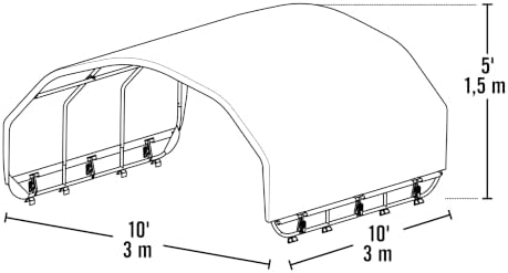 ShelterLogic 10' x 10' Powder Coated Green Corral Shelter Livestock Shade