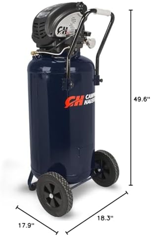 Campbell Hausfeld 26 Gallon Vertical Oil‑Free Air Compressor, 150 PSI, 4 CFM @ 90 PSI