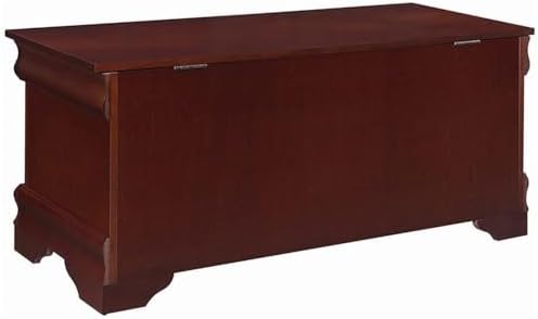 BOWERY HILL Traditional Wood Cedar Blanket Chest, Warm Brown Finish, 47" W x 17" D x 20" H, Cedar-Lined Interior, Solid Pattern
