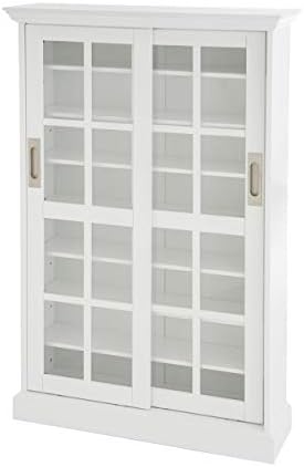 Furniture HotSpot Sliding Door Media Cabinet - White