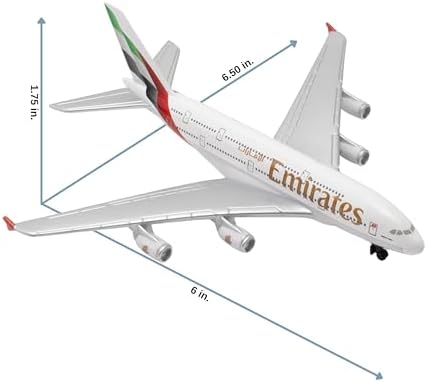 Daron Toy Airplane RT9904 – Emirates A380 – Die-Cast Metal Model Airplane Toy with Plastic Parts for Kids Ages 3+