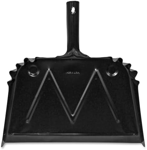 Genuine Joe 16" Heavy-Duty Metal Dustpan, Black, 1 Count