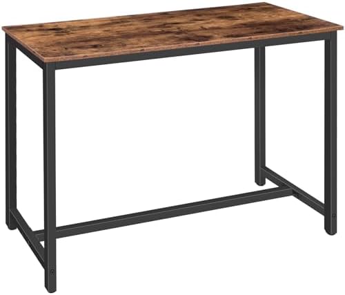 HOOBRO Bar Table, Rectangular Pub Table, 47.2" Counter Height Bar Table, Industrial Bar Height Table, Dining Table for Kitchen, Living Room