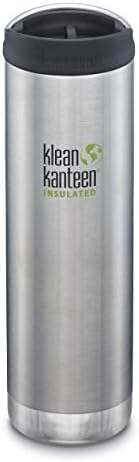 Klean Kanteen TK Wide Kanteens Vacuum Insulated 2019 (20oz (591ml), Brushed Stainless (Cafe Cap))