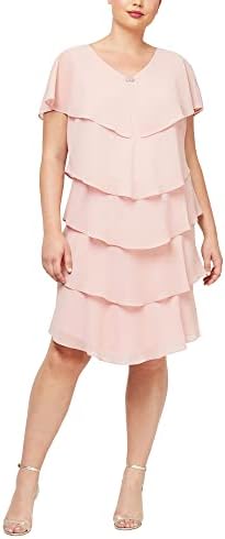 S.L. Fashions Women's Plus Size Tier Dress
