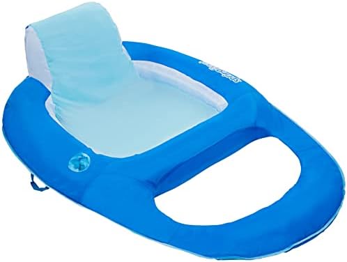 SwimWays Spring Float Recliner 6060700 Water Buoyant Summertime Relaxation Comfort Lounge Seat with Cup Holder for Pool Lake Beach Pond River Island