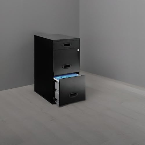 Realspace® SOHO 18" D 3-Drawer Organizer Vertical File Cabinet, Black