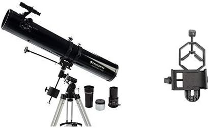 Celestron 21045 114mm Equatorial PowerSeeker EQ Telescope with Basic Smartphone Adapter 1.25" Capture Your Discoveries