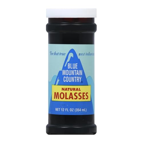Blue Mountain Country Natural Molasses, 12 oz - Authentic West Indian Molasses, Rich Dark Sweetener for Baking, Cooking, Marinades & Beverages