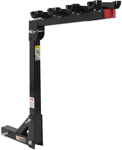 MaxxHaul Hitch Mount 4 Bike Rack 150 lb Capacity Heavy‑Duty Swing Down Design Fits Cars Trucks SUVs and Minivans with Safety Reflector Easy