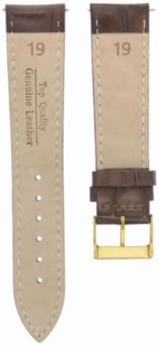 Ewatchparts 19mm Dark Brown Leather Watch Band Replacement Watch Strap Gold Buckle Compatible With Invicta Russian Diver