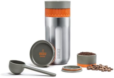 WACACO Pipamoka Portable Coffee Maker, Coffee brewer, All-in-one Vacuum Pressured，Insulated Travel Mug, Hand Powered and Filter Pressure Brewer