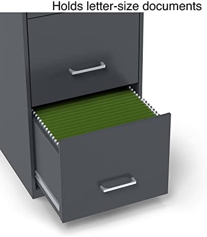 Staples 3-Drawer Vertical File Cabinet, Letter Size Documents, Lockable & Mobile, 18.9" D x 14.3" W x 26.9" H, White