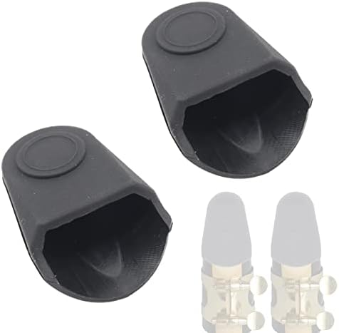 2 Pack Saxophone Mouthpiece Cap Rubber for Alto Tenor Sax Clarinet | reed protection, fits bass clarinet, soft rubber material