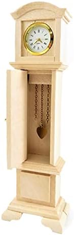 Melody Jane Dolls House Working Grandfather Clock Bare Wood Unfinished Hall Furniture